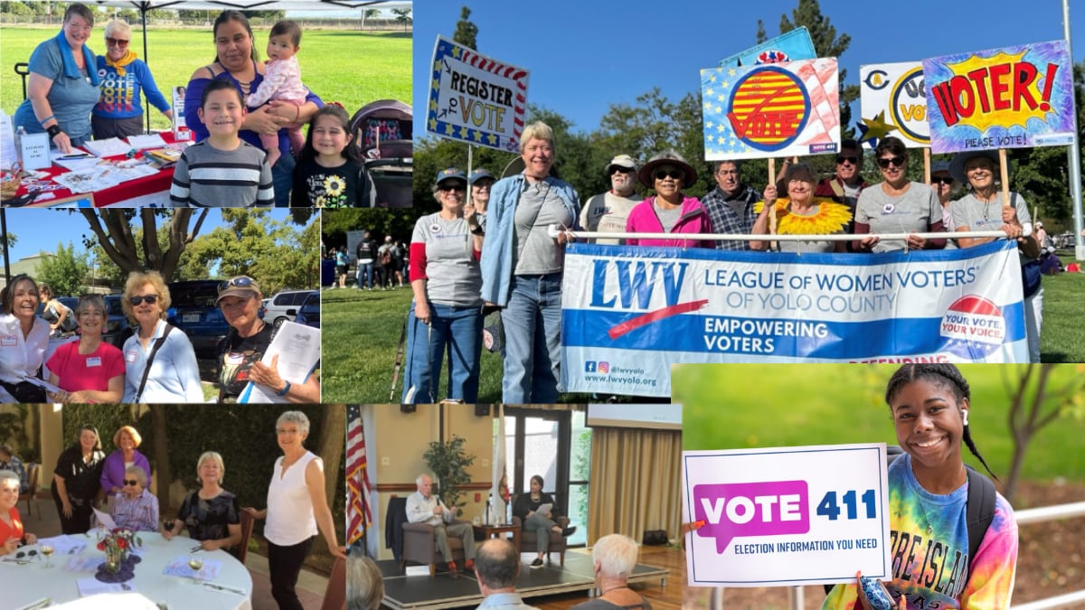 Photo collage of LWV events over the years