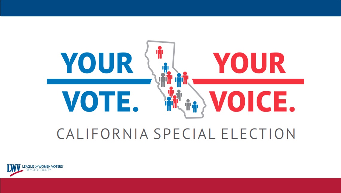 Banner displaying Your Vote Your Voice California Special Election