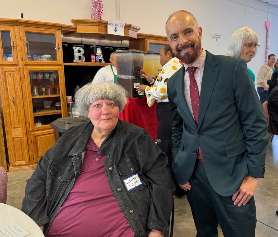 League member, Louise Vogt with State Senator Christopher Cabaldon at SOC 2026