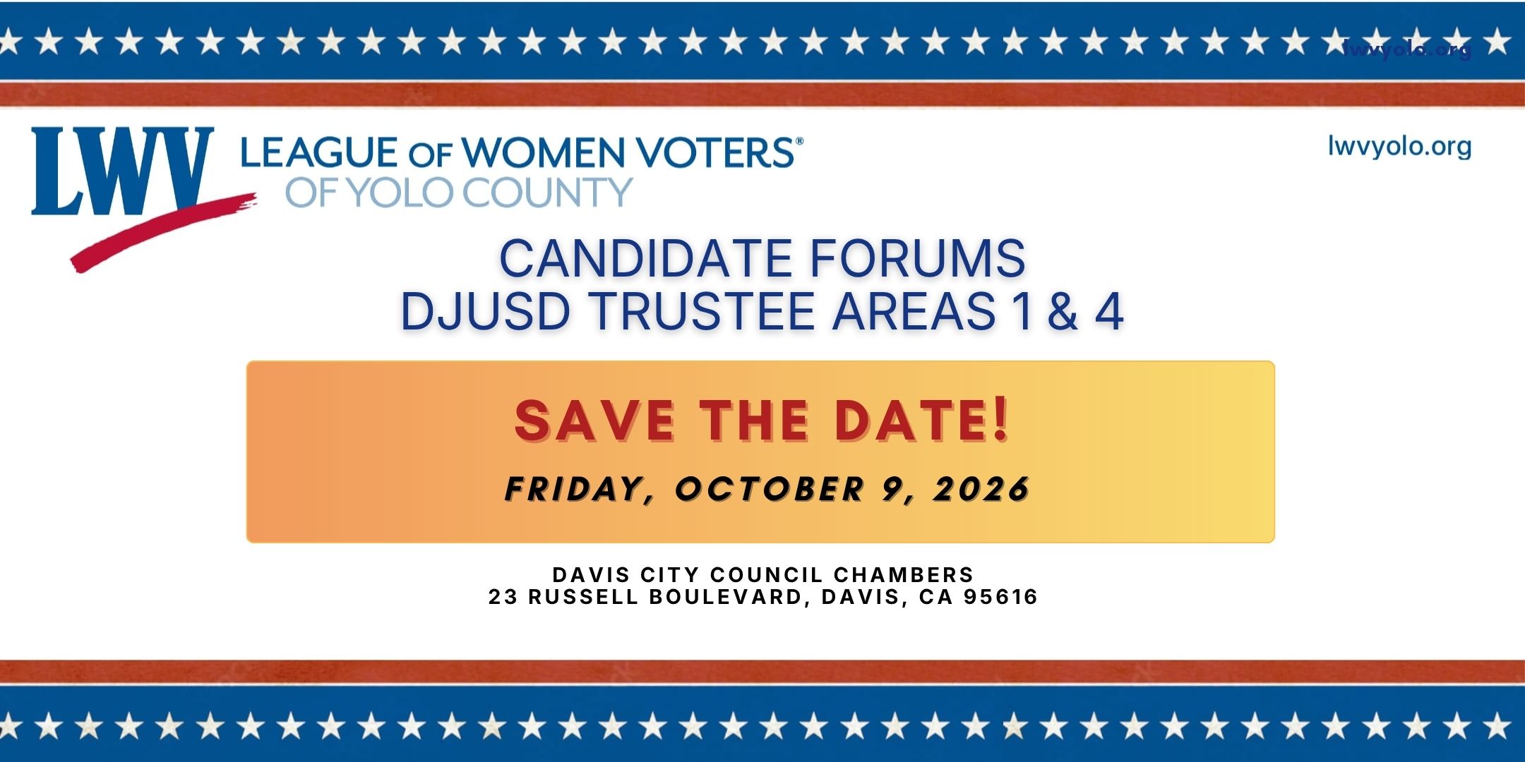 Candidate Forum 2026: DJUSD Areas 1 & 4