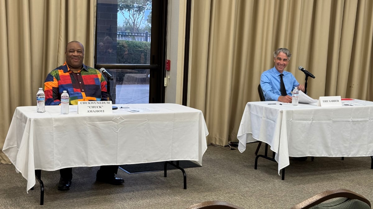 Woodland School District candidates Chuck Amajioyi and Eric Garber LWVYC 2026